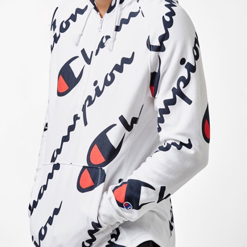 LIMITED EDITION Champion ALL over script 1/4 zip